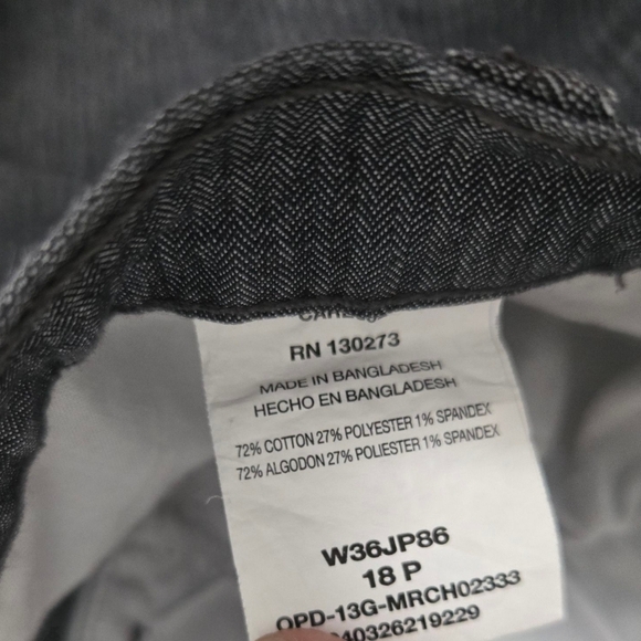 Riders By Lee Charcoal Relaxed Pinstripe Pants Size 18p - Picture 4 of 4